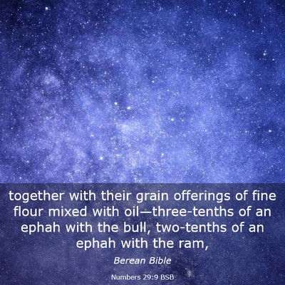 Picture 03 - Numbers 29:9 BSB - together with their grain offerings of fine flour - Bible Verse Picture