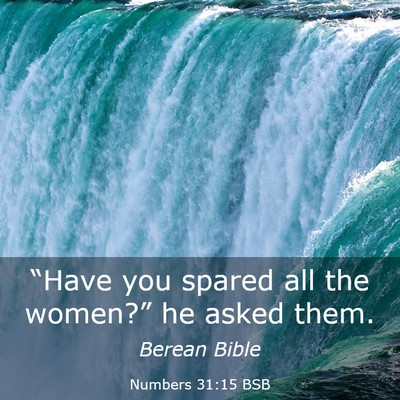Picture 03 - Numbers 31:15 BSB - “Have you spared all the women?” he asked - Bible Verse Picture