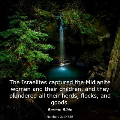 Picture 03 - Numbers 31:9 BSB - The Israelites captured the Midianite women and - Bible Verse Picture