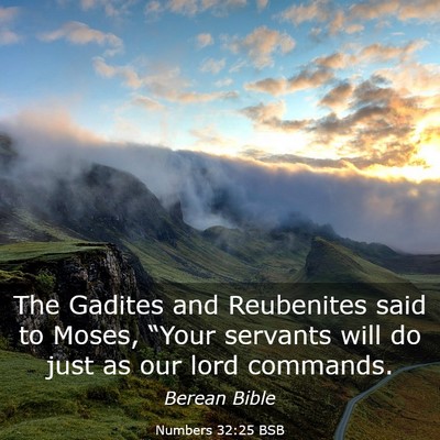 Picture 03 - Numbers 32:25 BSB - The Gadites and Reubenites said to Moses, “Your - Bible Verse Picture