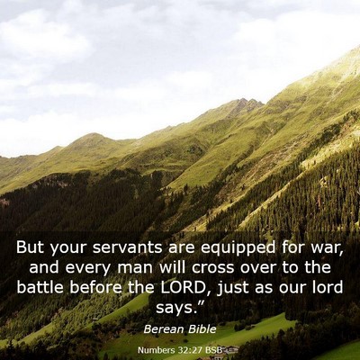 Picture 03 - Numbers 32:27 BSB - But your servants are equipped for war, and every - Bible Verse Picture