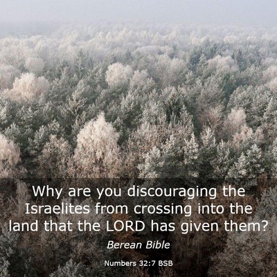 Picture 03 - Numbers 32:7 BSB - Why are you discouraging the Israelites from - Bible Verse Picture