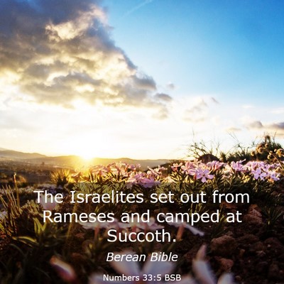 Picture 03 - Numbers 33:5 BSB - The Israelites set out from Rameses and camped at - Bible Verse Picture