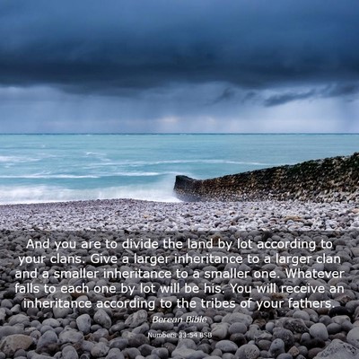 Picture 03 - Numbers 33:54 BSB - And you are to divide the land by lot according - Bible Verse Picture