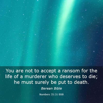 Picture 03 - Numbers 35:31 BSB - You are not to accept a ransom for the life of a - Bible Verse Picture