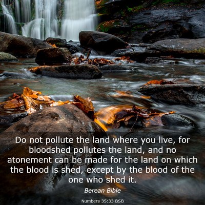 Picture 03 - Numbers 35:33 BSB - Do not pollute the land where you live, for - Bible Verse Picture