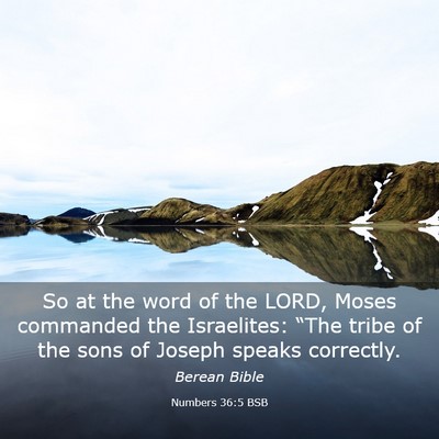 Picture 03 - Numbers 36:5 BSB - So at the word of the LORD, Moses commanded the - Bible Verse Picture