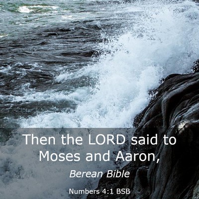 Picture 03 - Numbers 4:1 BSB - Then the LORD said to Moses and - Bible Verse Picture