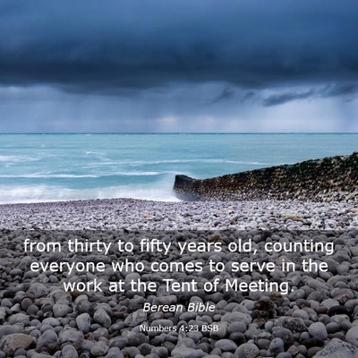 Picture 03 - Numbers 4:23 BSB - from thirty to fifty years old, counting everyone - Bible Verse Picture