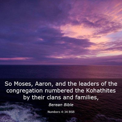 Picture 03 - Numbers 4:34 BSB - So Moses, Aaron, and the leaders of the - Bible Verse Picture