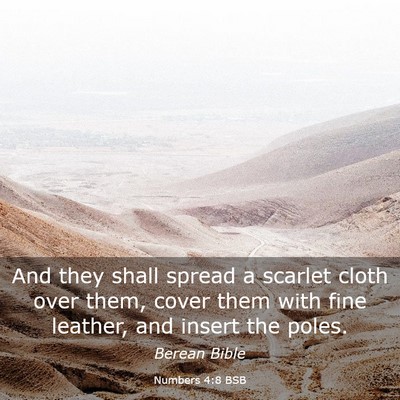 Picture 03 - Numbers 4:8 BSB - And they shall spread a scarlet cloth over them, - Bible Verse Picture