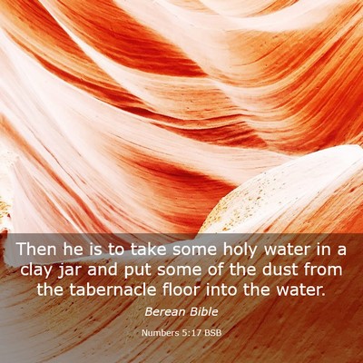 Picture 03 - Numbers 5:17 BSB - Then he is to take some holy water in a clay jar - Bible Verse Picture