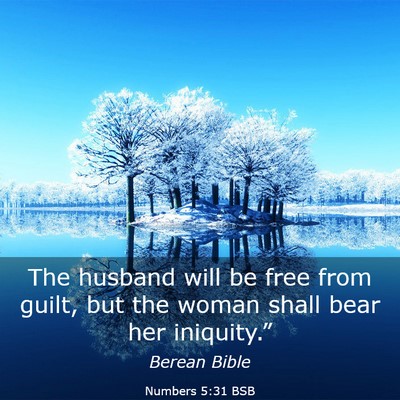Picture 03 - Numbers 5:31 BSB - The husband will be free from guilt, but the - Bible Verse Picture