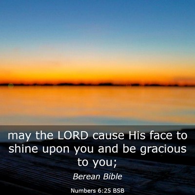 Picture 03 - Numbers 6:25 BSB - may the LORD cause His face to shine upon you and - Bible Verse Picture