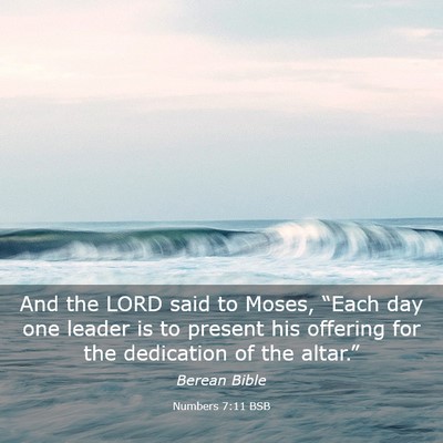 Picture 03 - Numbers 7:11 BSB - And the LORD said to Moses, “Each day one - Bible Verse Picture