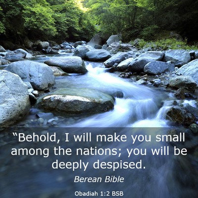 Picture 03 - Obadiah 1:2 BSB - “Behold, I will make you small among the - Bible Verse Picture