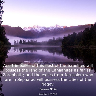 Picture 03 - Obadiah 1:20 BSB - And the exiles of this host of the Israelites - Bible Verse Picture