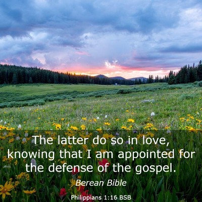 Picture 03 - Philippians 1:16 BSB - The latter do so in love, knowing that I am - Bible Verse Picture