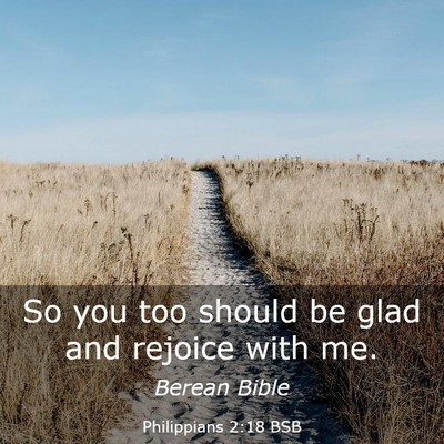 Picture 03 - Philippians 2:18 BSB - So you too should be glad and rejoice with - Bible Verse Picture