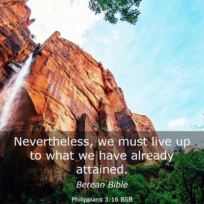 Picture 03 - Philippians 3:16 BSB - Nevertheless, we must live up to what we have - Bible Verse Picture