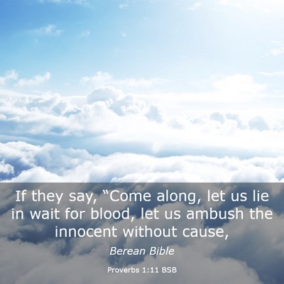 Picture 03 - Proverbs 1:11 BSB - If they say, “Come along, let us lie in wait - Bible Verse Picture
