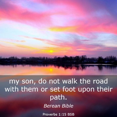 Picture 03 - Proverbs 1:15 BSB - my son, do not walk the road with them or set - Bible Verse Picture
