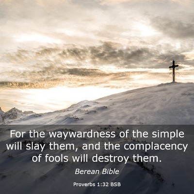 Picture 03 - Proverbs 1:32 BSB - For the waywardness of the simple will slay them, - Bible Verse Picture