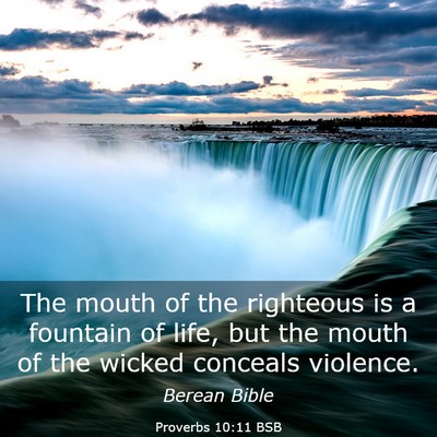 Picture 03 - Proverbs 10:11 BSB - The mouth of the righteous is a fountain of life, - Bible Verse Picture