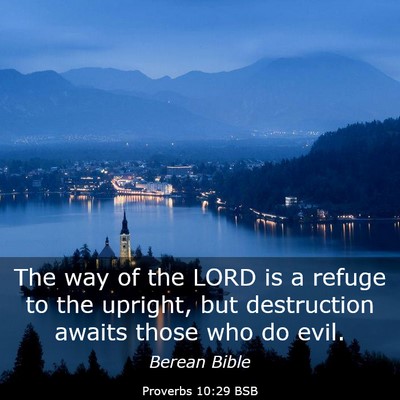 Picture 03 - Proverbs 10:29 BSB - The way of the LORD is a refuge to the upright, - Bible Verse Picture