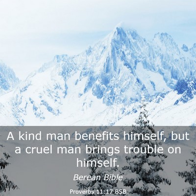 Picture 03 - Proverbs 11:17 BSB - A kind man benefits himself, but a cruel man - Bible Verse Picture