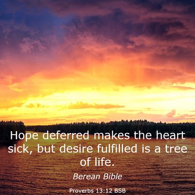 Picture 03 - Proverbs 13:12 BSB - Hope deferred makes the heart sick, but desire - Bible Verse Picture