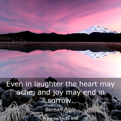 Picture 03 - Proverbs 14:13 BSB - Even in laughter the heart may ache, and joy may - Bible Verse Picture