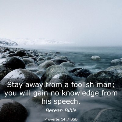 Picture 03 - Proverbs 14:7 BSB - Stay away from a foolish man; you will gain no - Bible Verse Picture