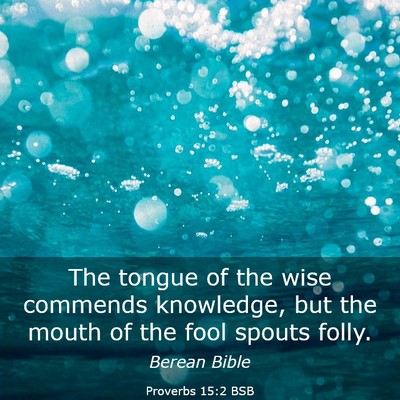 Picture 03 - Proverbs 15:2 BSB - The tongue of the wise commends knowledge, but - Bible Verse Picture