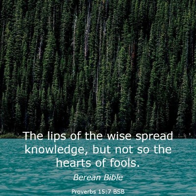Picture 03 - Proverbs 15:7 BSB - The lips of the wise spread knowledge, but not so - Bible Verse Picture