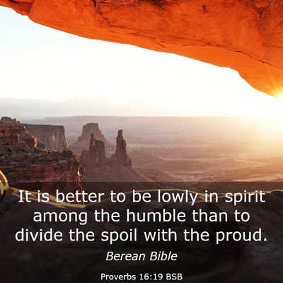 Picture 03 - Proverbs 16:19 BSB - It is better to be lowly in spirit among the - Bible Verse Picture