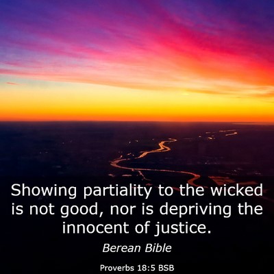 Picture 03 - Proverbs 18:5 BSB - Showing partiality to the wicked is not good, nor - Bible Verse Picture