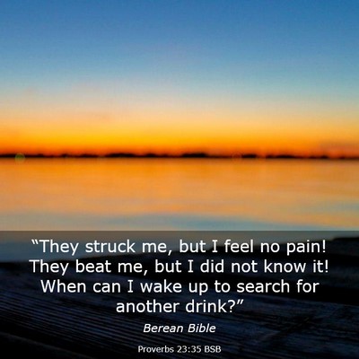 Picture 03 - Proverbs 23:35 BSB - “They struck me, but I feel no pain! They beat - Bible Verse Picture