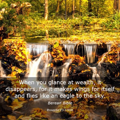 Picture 03 - Proverbs 23:5 BSB - When you glance at wealth, it disappears, for it - Bible Verse Picture