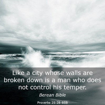 Picture 03 - Proverbs 25:28 BSB - Like a city whose walls are broken down is a man - Bible Verse Picture
