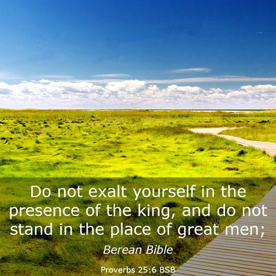 Picture 03 - Proverbs 25:6 BSB - Do not exalt yourself in the presence of the - Bible Verse Picture