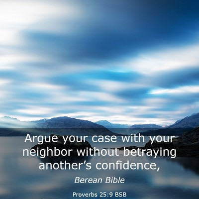 Picture 03 - Proverbs 25:9 BSB - Argue your case with your neighbor without - Bible Verse Picture