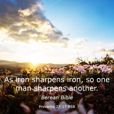Picture 03 - Proverbs 27:17 BSB - As iron sharpens iron, so one man sharpens - Bible Verse Picture