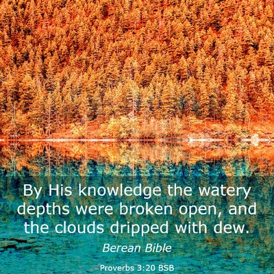 Picture 03 - Proverbs 3:20 BSB - By His knowledge the watery depths were broken - Bible Verse Picture