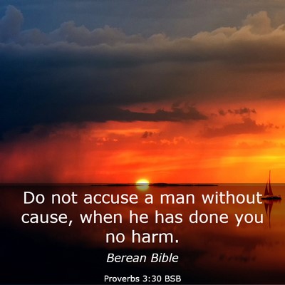 Picture 03 - Proverbs 3:30 BSB - Do not accuse a man without cause, when he has - Bible Verse Picture