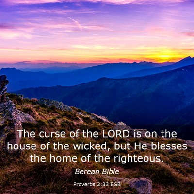 Picture 03 - Proverbs 3:33 BSB - The curse of the LORD is on the house of the - Bible Verse Picture