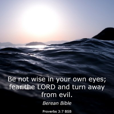 Picture 03 - Proverbs 3:7 BSB - Be not wise in your own eyes; fear the LORD and - Bible Verse Picture
