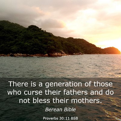Picture 03 - Proverbs 30:11 BSB - There is a generation of those who curse their - Bible Verse Picture