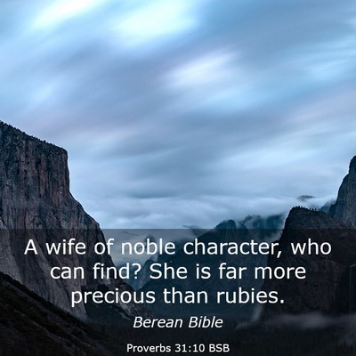 Picture 03 - Proverbs 31:10 BSB - A wife of noble character, who can find? She is - Bible Verse Picture