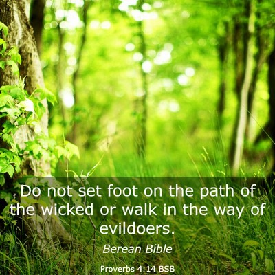 Picture 03 - Proverbs 4:14 BSB - Do not set foot on the path of the wicked or walk - Bible Verse Picture